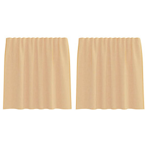 Cortinas de voile com laços 2 pcs areia 140x140 cm H