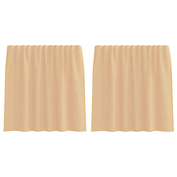 Cortinas de voile com laços 2 pcs areia 140x140 cm M 2