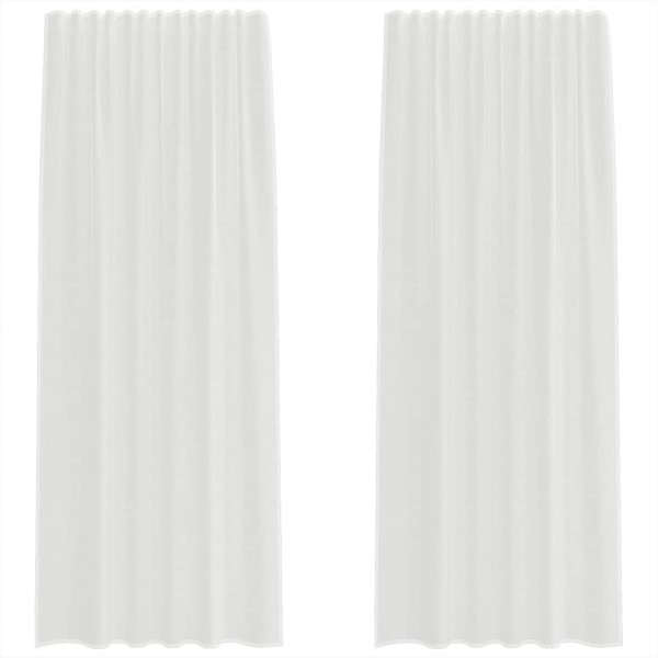 Cortinas de gasa con trabillas 2 uds arena 140x260 cm M 2
