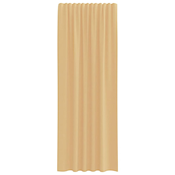 Cortinas de gasa con trabillas 2 uds arena 140x260 cm M 4