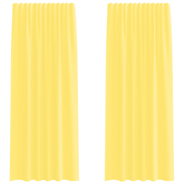 Cortinas de voile com laços 2 pcs amarelo 140x245 cm M 2