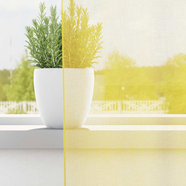 Cortinas de gasa con trabillas 2 uds amarillo 140x245 cm M 3