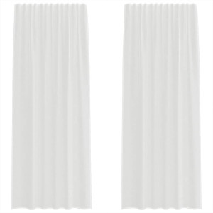 Cortinas de voile com laços 2 pcs branco 140x225 cm H