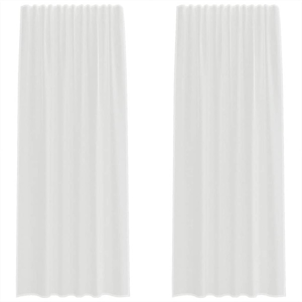 Cortinas de gasa con trabillas 2 uds. color blanco 140x225 cm M 2