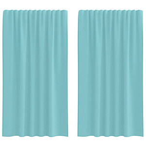 Cortinas de gasa con trabillas 2 uds turquesa 140x175 cm H