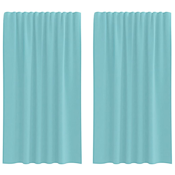 Cortinas de gasa con trabillas 2 uds turquesa 140x175 cm M 2