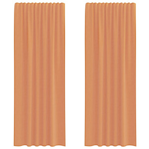 Cortinas de voile com laços 2 pcs terracota 140x260 cm H