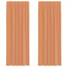 Cortinas de voile com laços 2 pcs terracota 140x260 cm 2