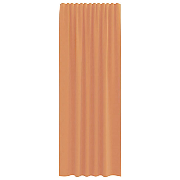 Cortinas de gasa con trabillas 2 uds terracota 140x260 cm M 4