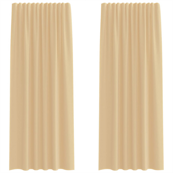 Cortinas de gasa con trabillas 2 uds arena 140x225 cm M 2