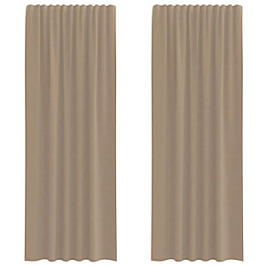 Cortinas de gasa con trabillas 2 uds marrón claro 140x260 cm H