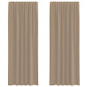 Cortinas de voile com laços 2 pcs castanho-claro 140x260 cm 2