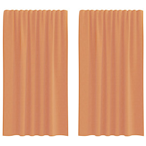 Cortinas de voile com laços 2 pcs terracota 140x175 cm H