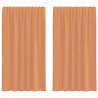 Cortinas de voile com laços 2 pcs terracota 140x175 cm 2