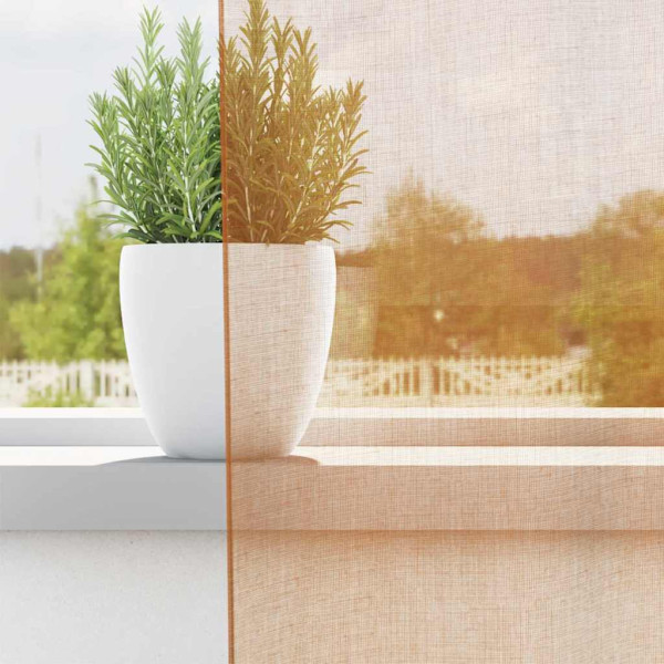 Cortinas de voile com laços 2 pcs terracota 140x175 cm M 3