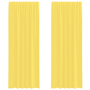 Cortinas de gasa con trabillas 2 uds amarillo 140x260 cm H