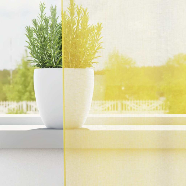 Cortinas de voile com laços 2 pcs amarelo 140x260 cm M 3