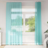 Cortinas de voile com laços 2 pcs turquesa 140x245 cm 1