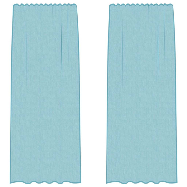Cortinas de gasa con trabillas 2 uds turquesa 140x245 cm M 2