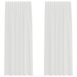 Cortinas de gasa con trabillas 2 uds. color blanco 140x245 cm H