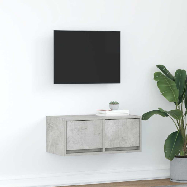 Mueble de TV madera de ingeniería gris hormigón 60x31x25.5 cm D
