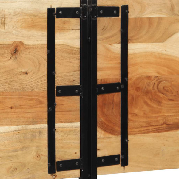 Cabecero 200 cm Madera Maciza Acacia y Hierro M 5