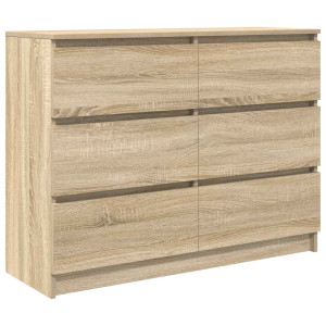 Aparador de madera contrachapada roble sonoma 100x35x76 cm H