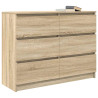Aparador de madera contrachapada roble sonoma 100x35x76 cm 4
