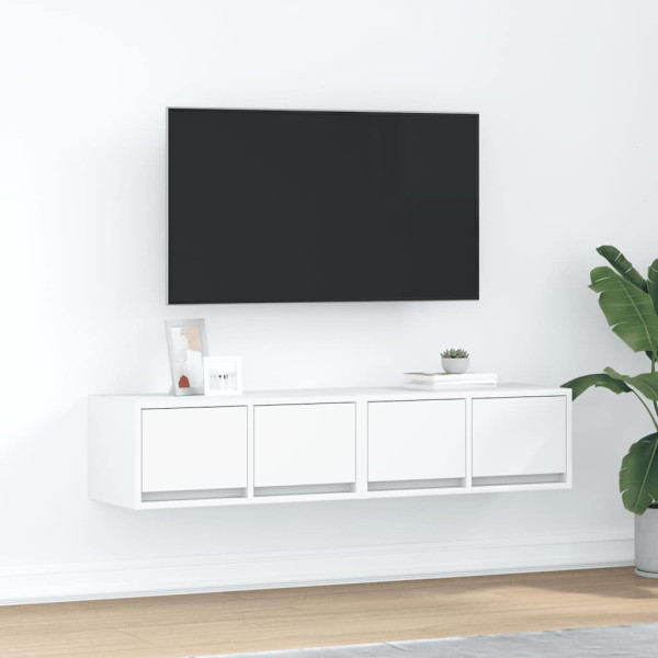 Muebles de TV 2 uds Blanco 60x31x25.5 cm Madera de ingeniería D