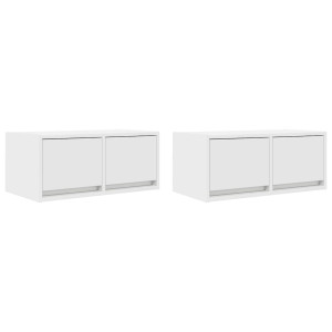 Móveis de TV 2 pcs 60x31x25.5 cm deriv. madeira branco H