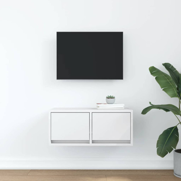 Mueble de TV de madera de ingeniería blanco 60x31x25.5 cm M 3