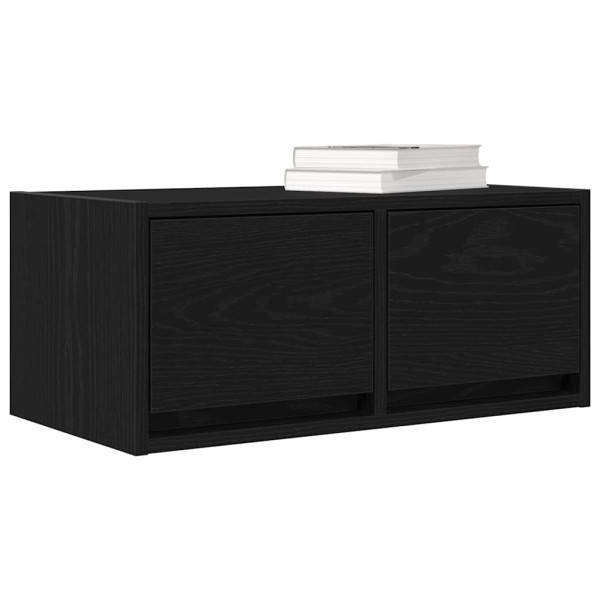 Mueble de TV madera de ingeniería roble negro 60x31x25.5 cm M 4