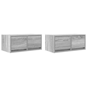 Muebles de TV 2 uds madera ingeniería gris Sonoma 60x31x25.5 cm H