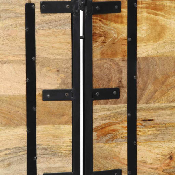 Cabecero 200 cm Madera Maciza Mango y Hierro M 5