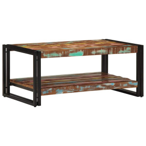 Mesa de centro multicor 90x50x38 cm madeira maciça recuperada H