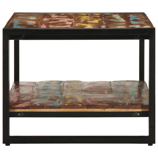 Mesa de centro multicolor 90x50x38 cm madera maciza reciclada M 5