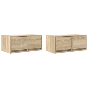 Muebles de TV 2 uds madera ingeniería roble Sonoma 60x31x25.5cm H