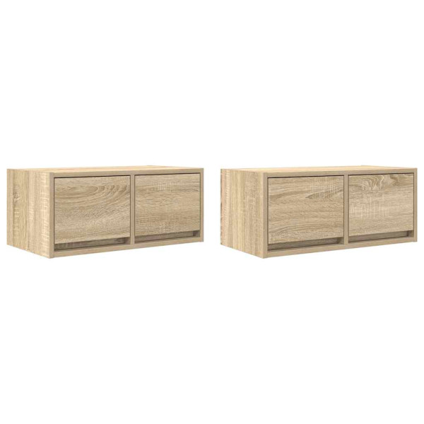Muebles de TV 2 uds madera ingeniería roble Sonoma 60x31x25.5cm M 2