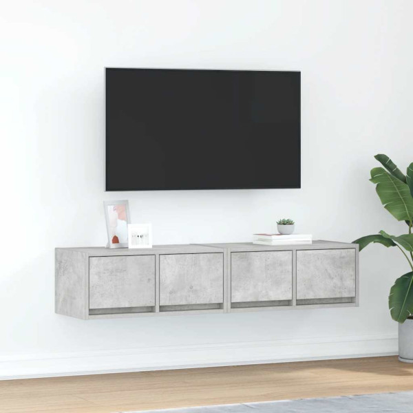 Muebles de TV 2uds madera ingeniería gris hormigón 60x31x25.5cm D