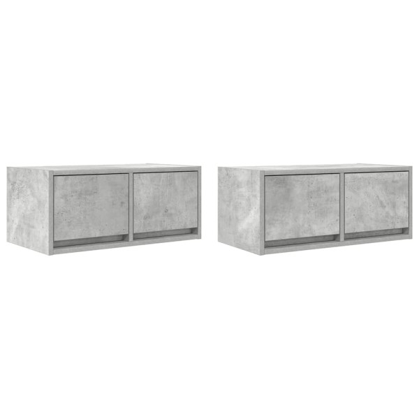 Muebles de TV 2uds madera ingeniería gris hormigón 60x31x25.5cm M 2