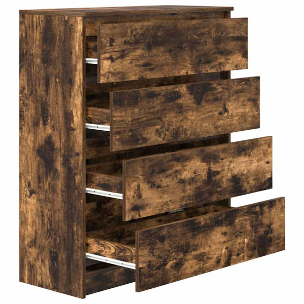 Aparador roble ahumado 80x35x99 cm madera de ingeniería M 5