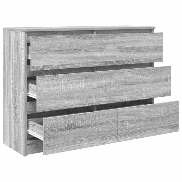 Aparador de madera de ingeniería gris sonoma 100x35x76 cm M 5
