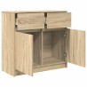 Aparador con cajón roble Sonoma 80x34x76 cm madera ingeniería 5