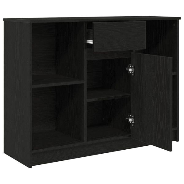 Aparador con cajón roble negro 101x35x76 cm madera ingeniería M 5