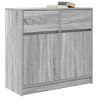 Aparador con cajón gris Sonoma 80x34x76 cm madera de ingeniería 4