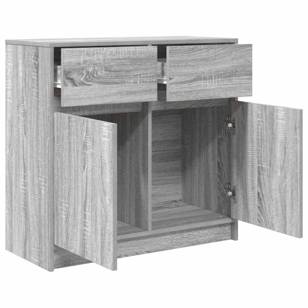 Aparador con cajón gris Sonoma 80x34x76 cm madera de ingeniería M 5