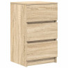 Mesa de cabeceira com 3 gavetas 39x35x65 cm carvalho sonoma 2