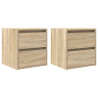 Mesillas de noche de pared 2 uds roble Sonoma 38x34x40 cm 2