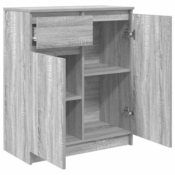Aparador con cajón  Sonoma gris 71x35x84 cm madera de ingeniería M 5