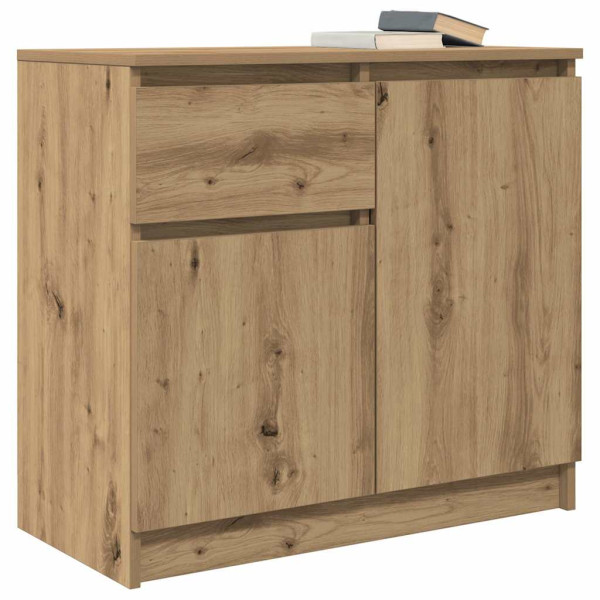 Aparador con cajón roble artesanal 71x35x65cm madera ingeniería M 4